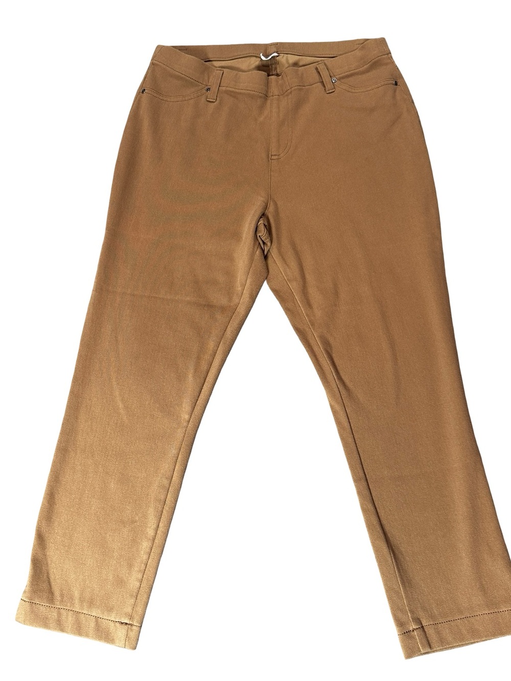 Time and Tru Brown Pull-On Stretch Capri Pants L 12-14 Cotton Blend - Picture 2 of 9